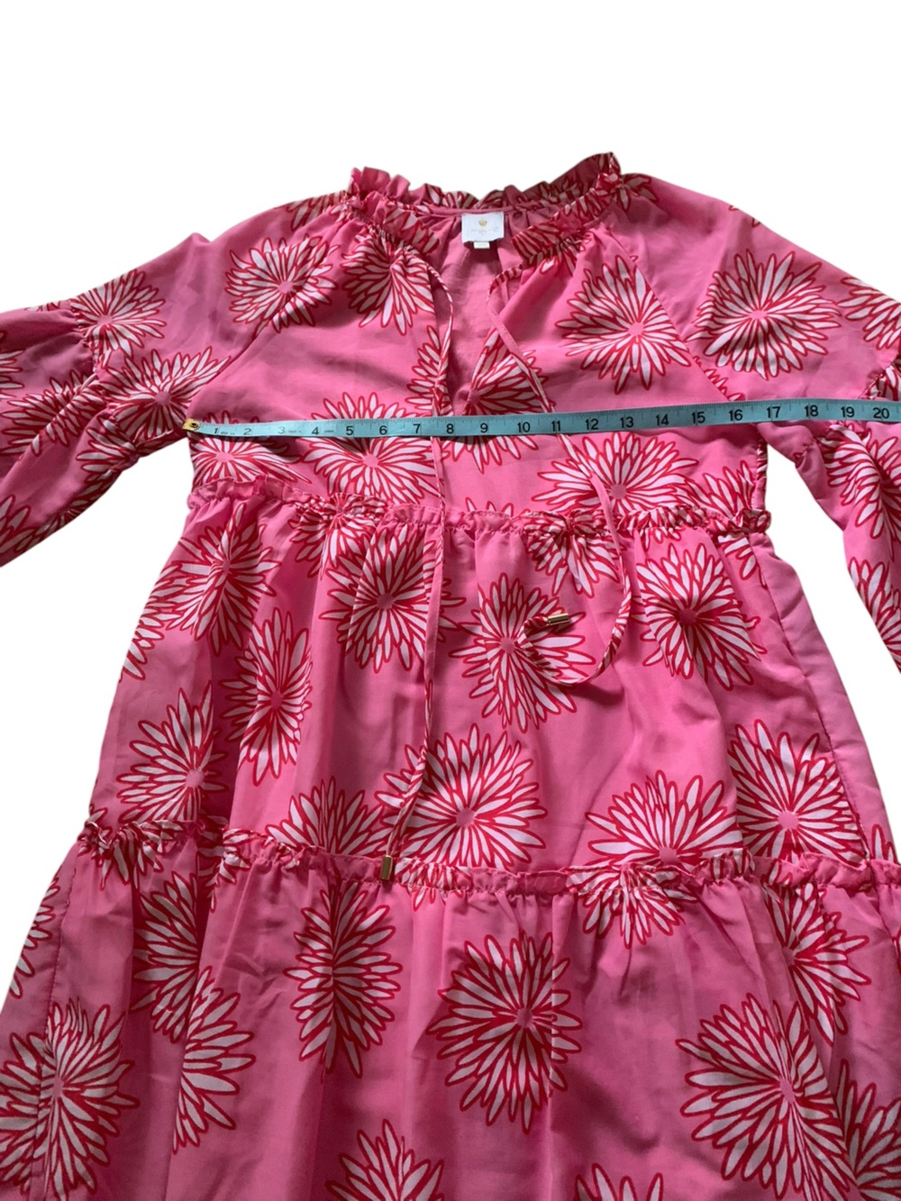 J. Marie Pink Floral Print Tiered Relaxed Fit Dress XSmall - Picture 7 of 9